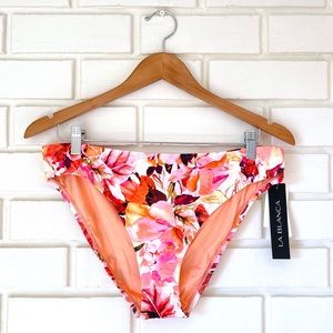 NWT La Blanca Painted Floral Bikini Bottom Hipster